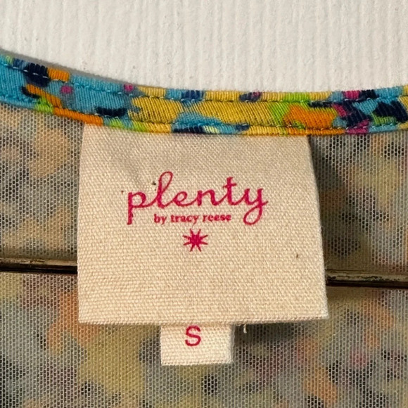 ANTHROPOLOGIE Plenty Tracy Reese Wrap V-Neck Bubble Dress SM Blue Motif MONET - Picture 6 of 16